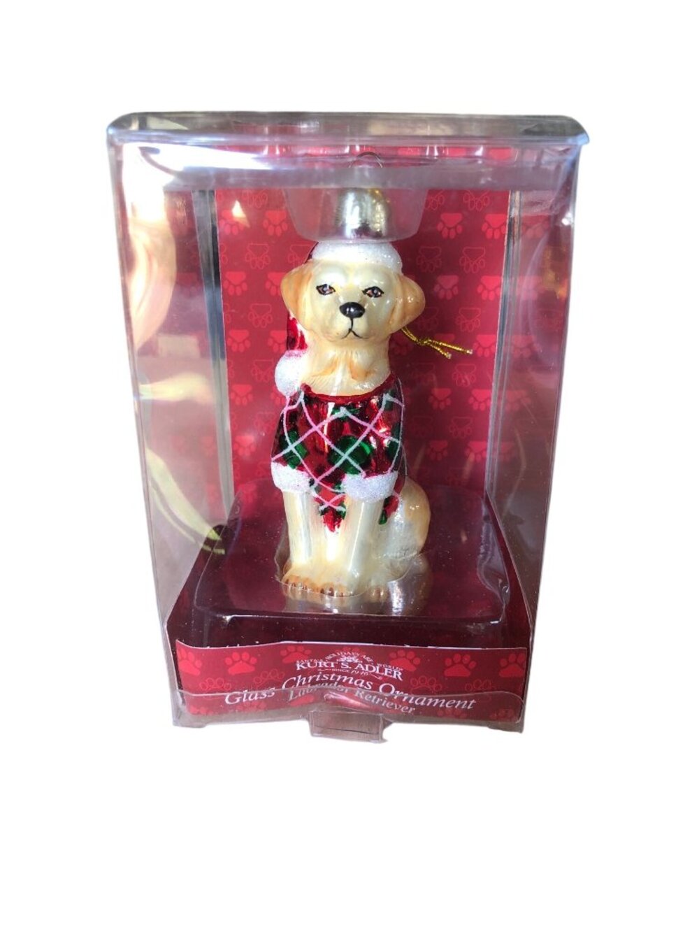 Kurt S. Adler Glass Labrador Retriever Christmas Ornament In Box Blown Dog Holid